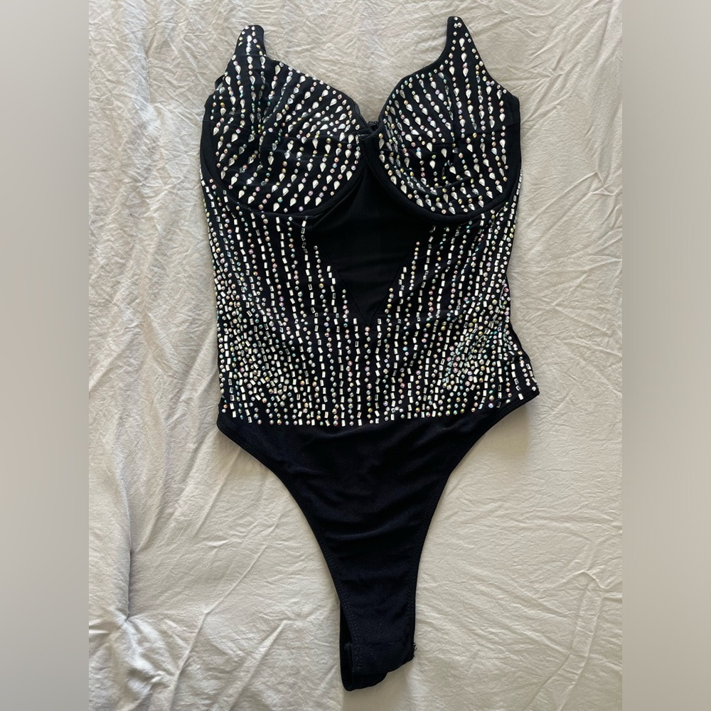 Rhinestone Mesh Bodysuit
